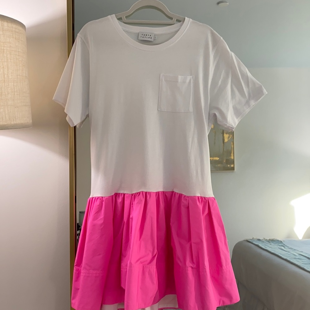 Tanya Taylor Katelyn Flounce-Hem T-Shirt Dress